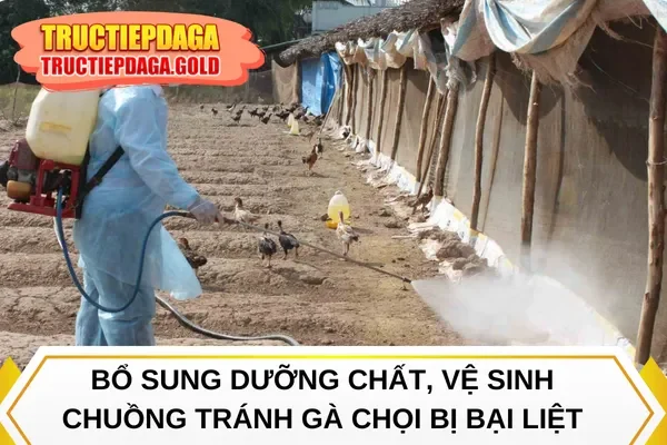 Bổ sung dưỡng chất, vệ sinh chuồng tránh gà chọi bị bại liệt